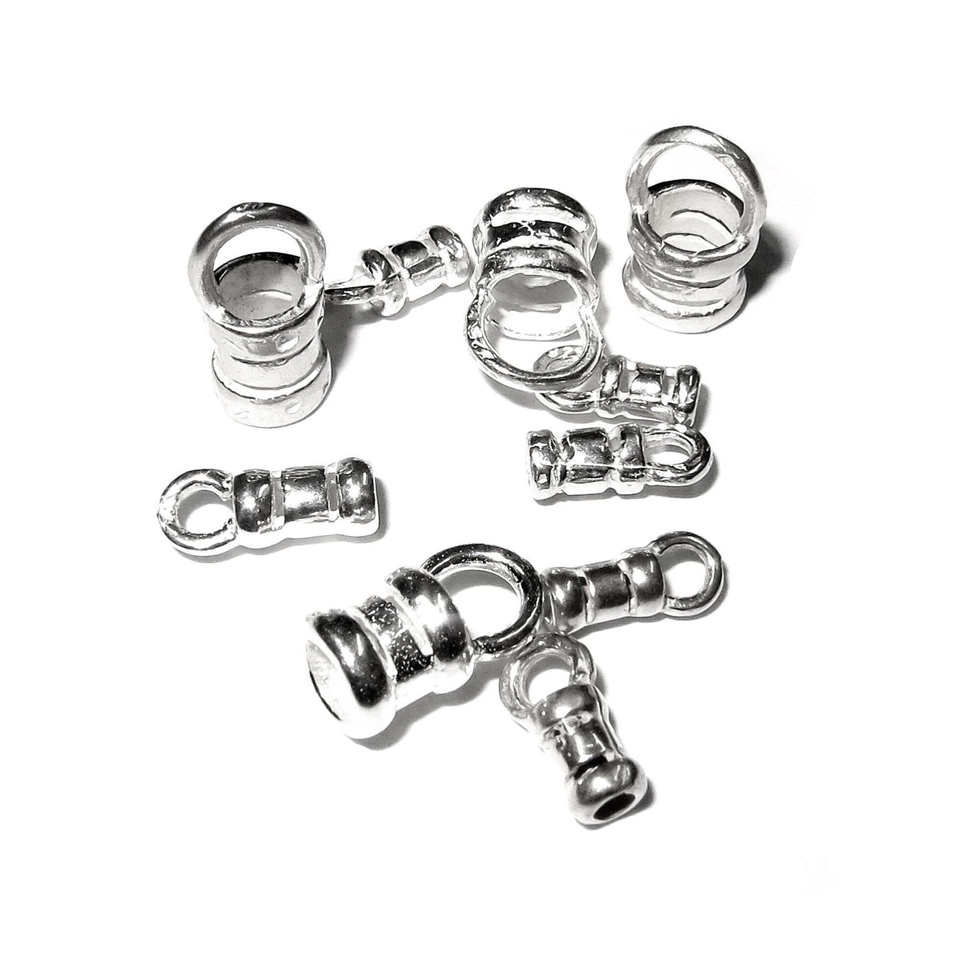 925 sterling silver Crimp End Caps sizes 0.7 - 5.0 mm, silver end caps, end caps, Jewelry making, End caps findings - 1 pair (2 piece)