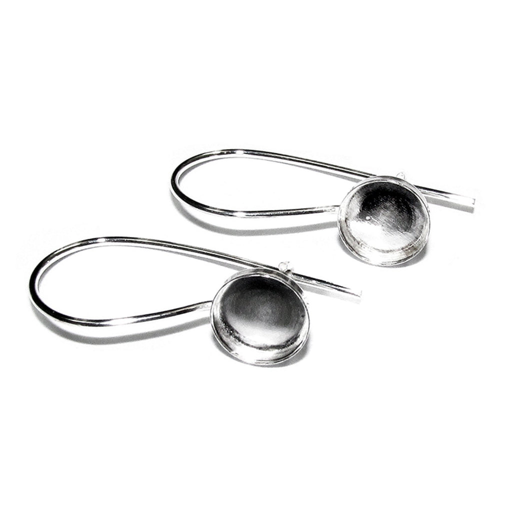 7 mm bezel cup 925 sterling silver blank earrings, earring components, bezel cup, silver earrings, Jewelry making - 1 pair (2 piece)