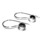 7 mm bezel cup 925 sterling silver blank earrings, earring components, bezel cup, silver earrings, Jewelry making - 1 pair (2 piece)