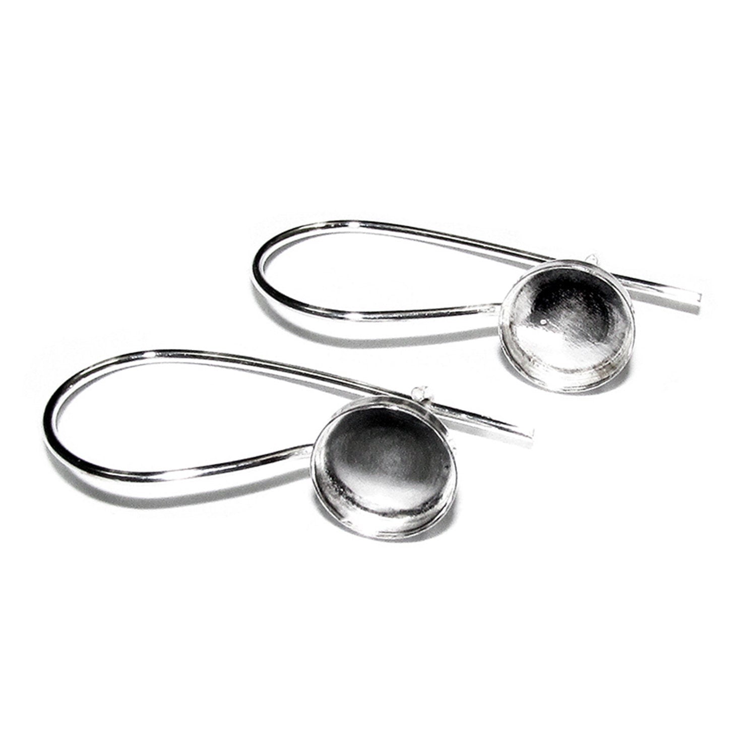 7 mm bezel cup 925 sterling silver blank earrings, earring components, bezel cup, silver earrings, Jewelry making - 1 pair (2 piece)