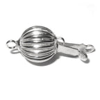 925 Sterling silver Bead Corrugated Safety Clasp size 10 mm, Silver bead clasp, Jewelry making, Silver Clasp, 925 Sterling silver - 1 piece