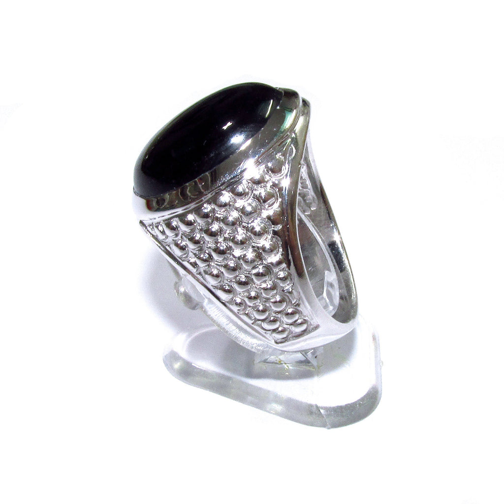 Black onyx ring 925 sterling silver, size 9, Handmade ring, single copy, 925 sterling silver, Black onyx, silver ring, gemstone - 1 piece