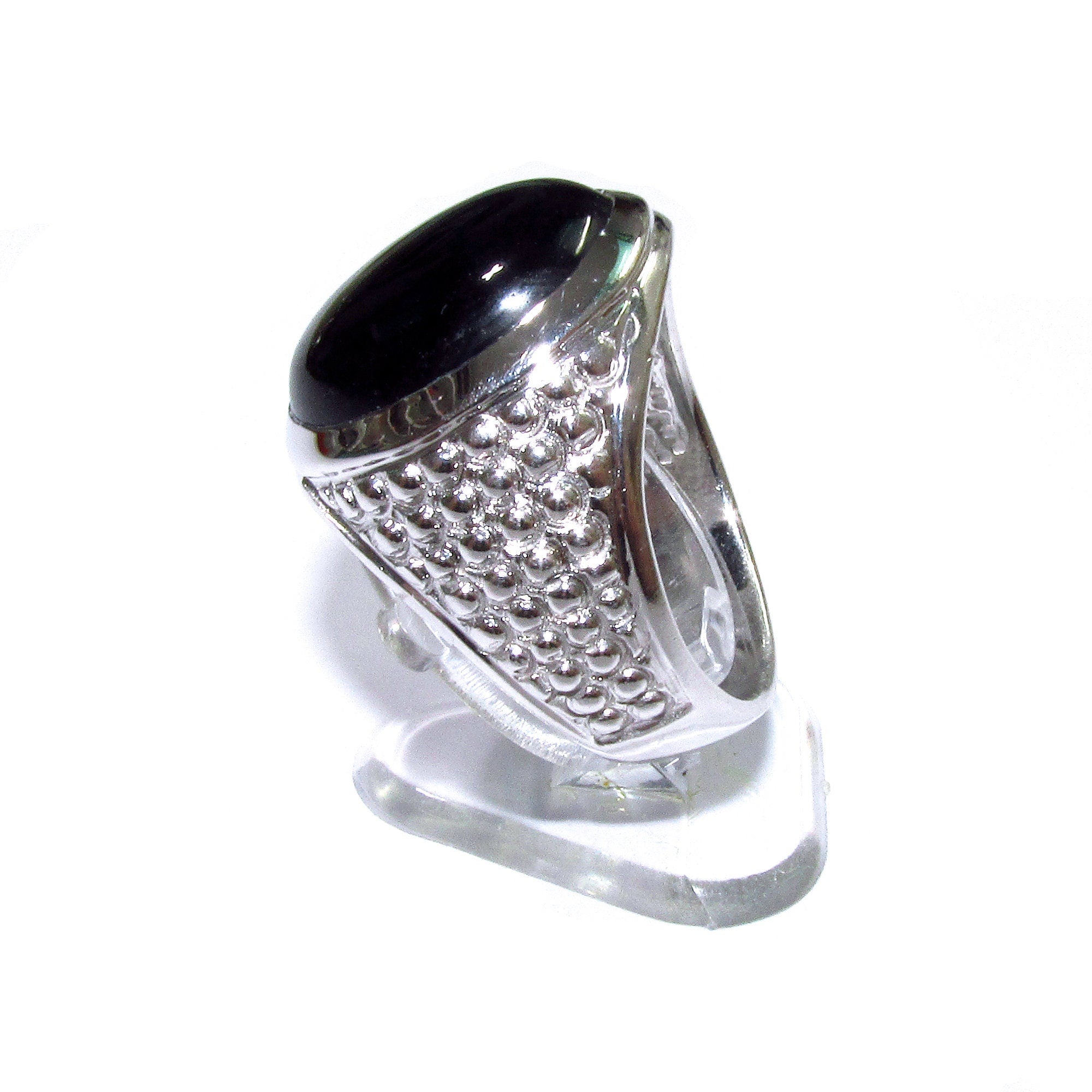Black onyx ring 925 sterling silver, size 9, Handmade ring, single copy, 925 sterling silver, Black onyx, silver ring, gemstone - 1 piece