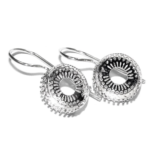 10 mm size 925 sterling silver blank earrings with bezel cup, Jewelry making, Setting, bezel cup, base earrings - 1 pair (2 pieces)