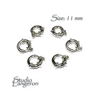 925 Sterling Silver Spring ring Clasps sizes 11 mm, Spring ring clasp, Jewelry making, Sterling silver, 925 Silver clasp, Clasp - 1 piece