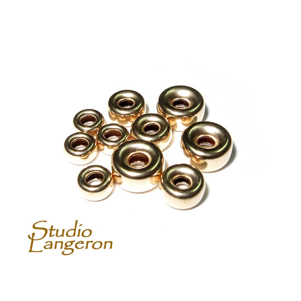 14K Yellow Gold filled Rondelle Beads, Size 3-12 mm, Beads, Gold filled beads, Rondelle beads, Spacer Beads, Jewelry making - 1 piece