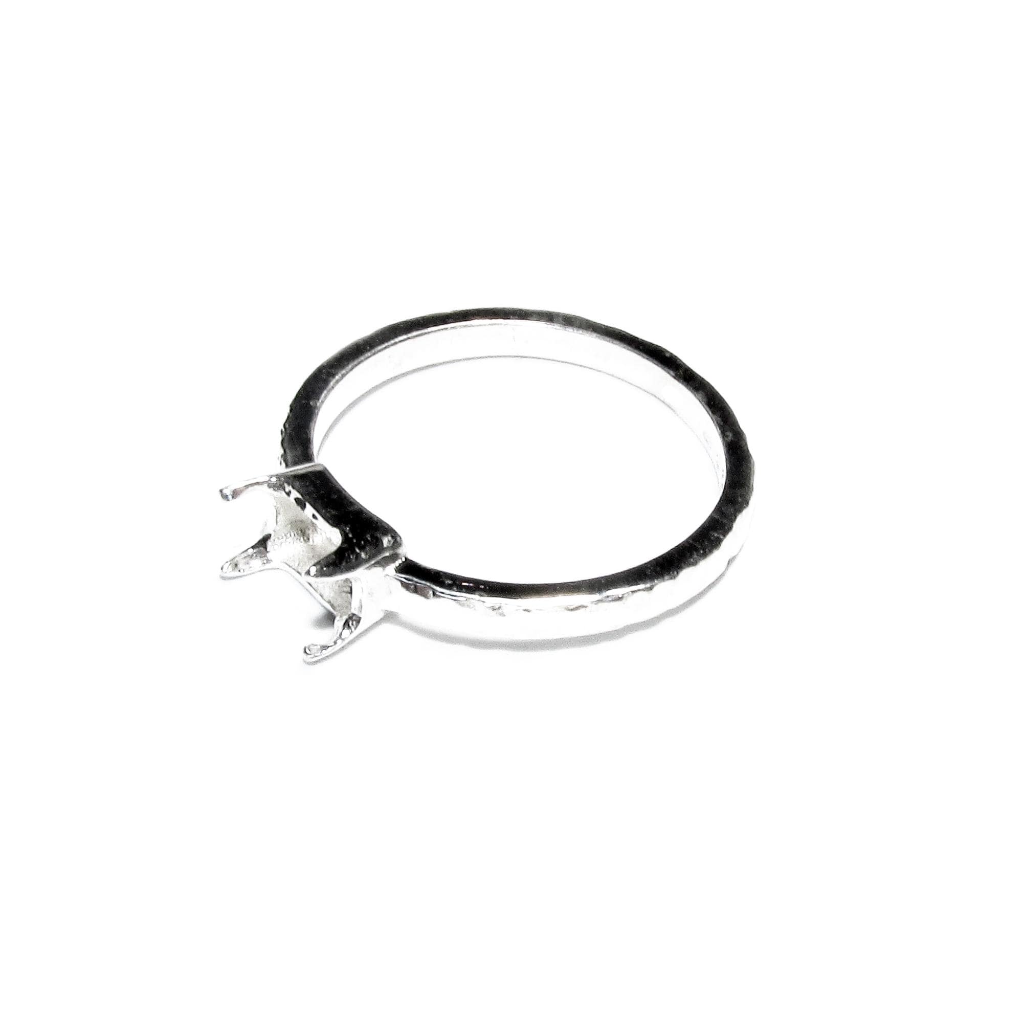 925 sterling silver blank ring with rectangular Prong Setting 4x6mm size 4-11, Jewelry making, base ring, Setting, Prong setting - 1 piece
