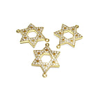 14K Gold filled large connector Magen David with crystals size 21mm, gold filled link, Jewelry making, link connector Magen David - 1 piece