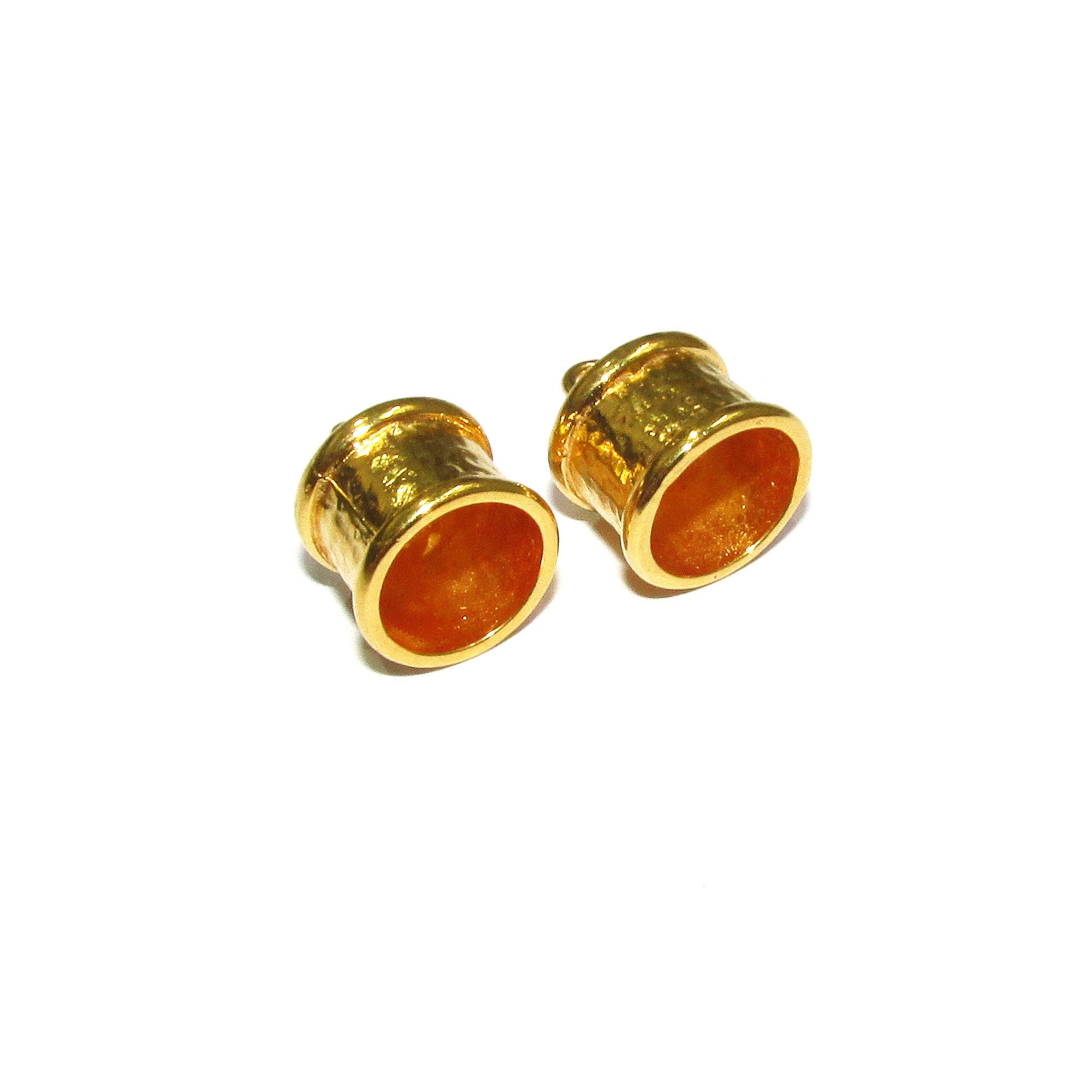 14K Yellow Gold filled Cord End Caps size 9.0 mm, gold filled end caps, end caps, jewelry making, cord, cord end caps - 1 pair (2 pieces)
