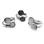 925 sterling silver open blank ring with two platform for gluing cabochons, silver ring, base ring, Jewelry making, open ring - 1 piece