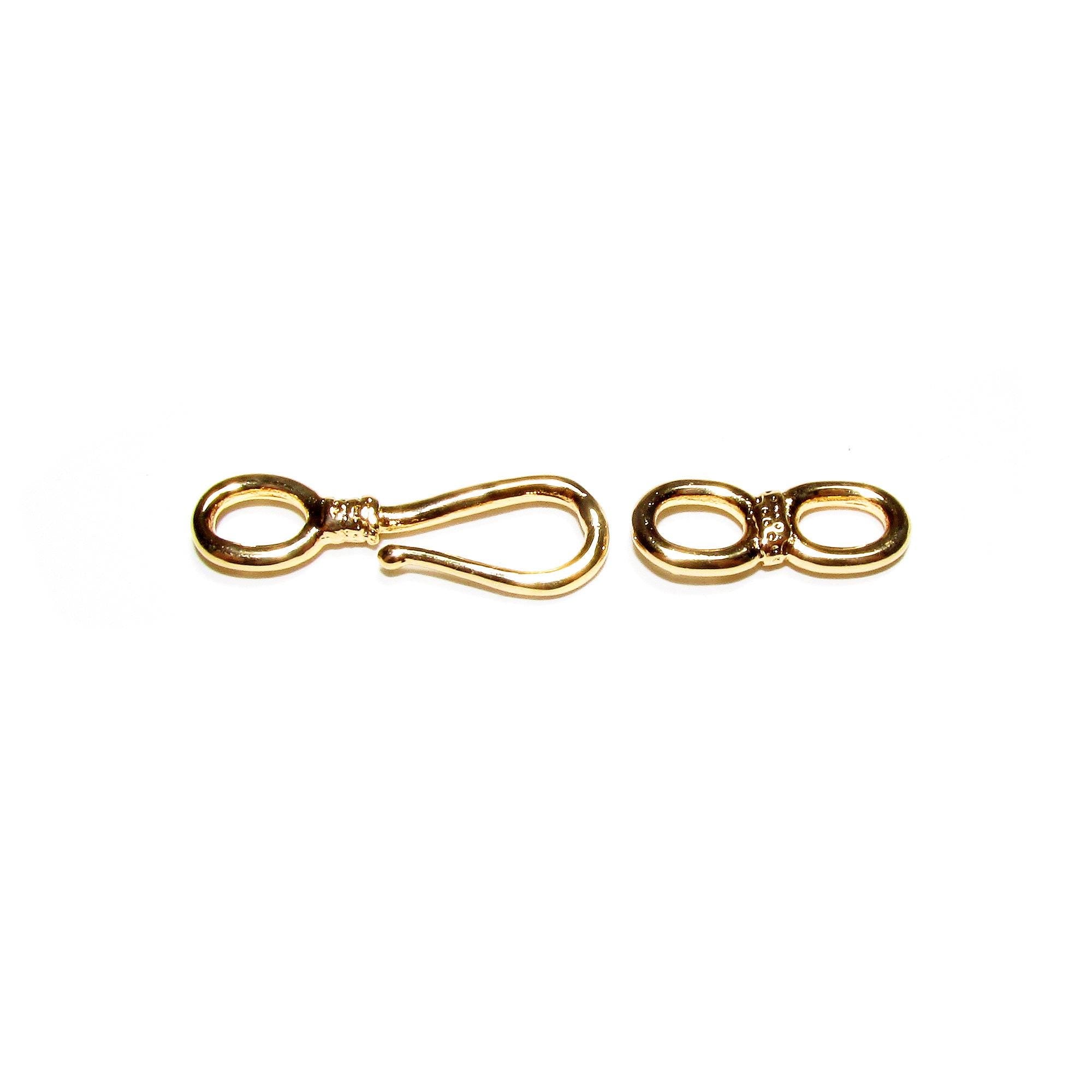 14K Yellow Gold Filled Hook and Eye Clasp - Jewelry Making (36mm, 1 Piece)