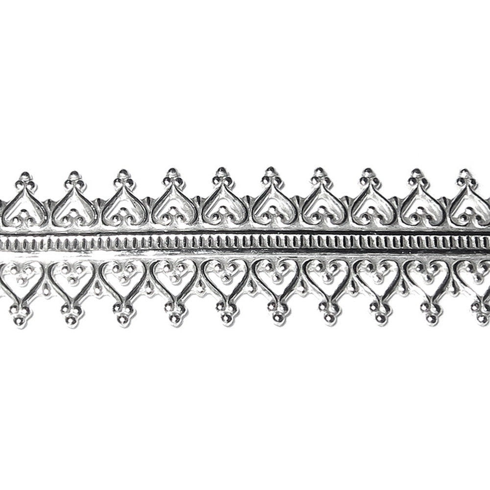 935 Argentium Silver Bezel wire, Gallery wire, Gallery ribbon, Gallery pattern, Jewelry making, Setting, Silver wire - 4 inch (10 cm)
