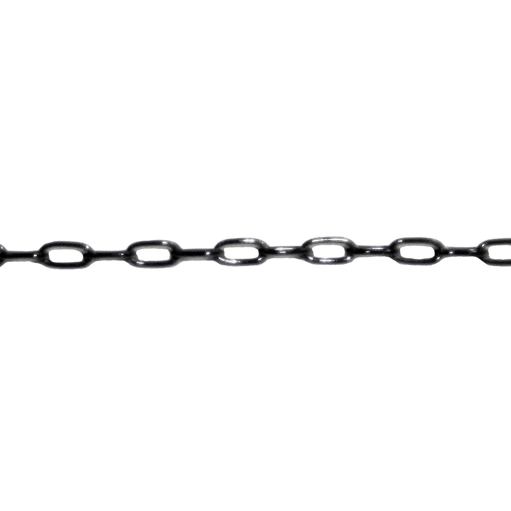 2.5x5.5 mm 925 Sterling Silver Black Rhodium Plated oval cable chain, oval silver chain, Black Rhodium, Jewelry making - 1 Ft (30 cm)