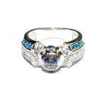 Blue and white topaz ring 925 sterling silver size 7, Handmade ring, single copy, sterling silver, Blue topaz ring, silver ring, gemstone