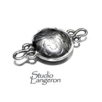 925 Sterling Silver Button Padlock Magnetic Clasp, Magnetic clasp, Silver clasp, Round clasp, Jewelry making, 925 silver clasp - 1 piece