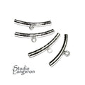 925 Sterling silver Hammered Tube Pendant Bail with Ring size 3.0x25 mm, tube pendant, tube silver, Jewelry making, tube bracelet - 1 piece