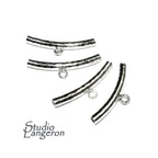 925 Sterling silver Hammered Tube Pendant Bail with Ring size 3.0x25 mm, tube pendant, tube silver, Jewelry making, tube bracelet - 1 piece