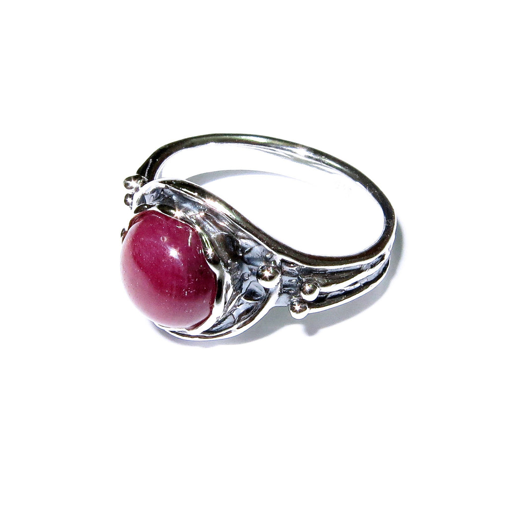 Statement African ruby ring 925 sterling silver size 6, Handmade ring, single copy, 925 sterling silver, Natural African ruby, gemstone