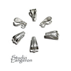 925 Sterling silver Design Pendant Bail, Bail with hook, bail with look, sterling silver Bail, Jewelry making, Bail finding - 1 piece