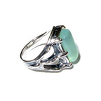 Statement Aqua chalcedony ring 925 sterling silver size 5, Handmade ring, single copy, 925 sterling silver, Aqua chalcedony, Statement ring