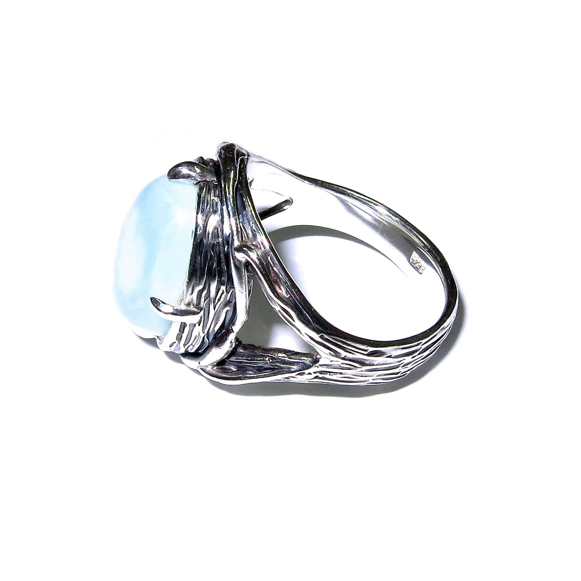 Statement Natural white opal ring 925 sterling silver size 7, Handmade ring, single copy, sterling silver, White opal, silver ring, gemstone