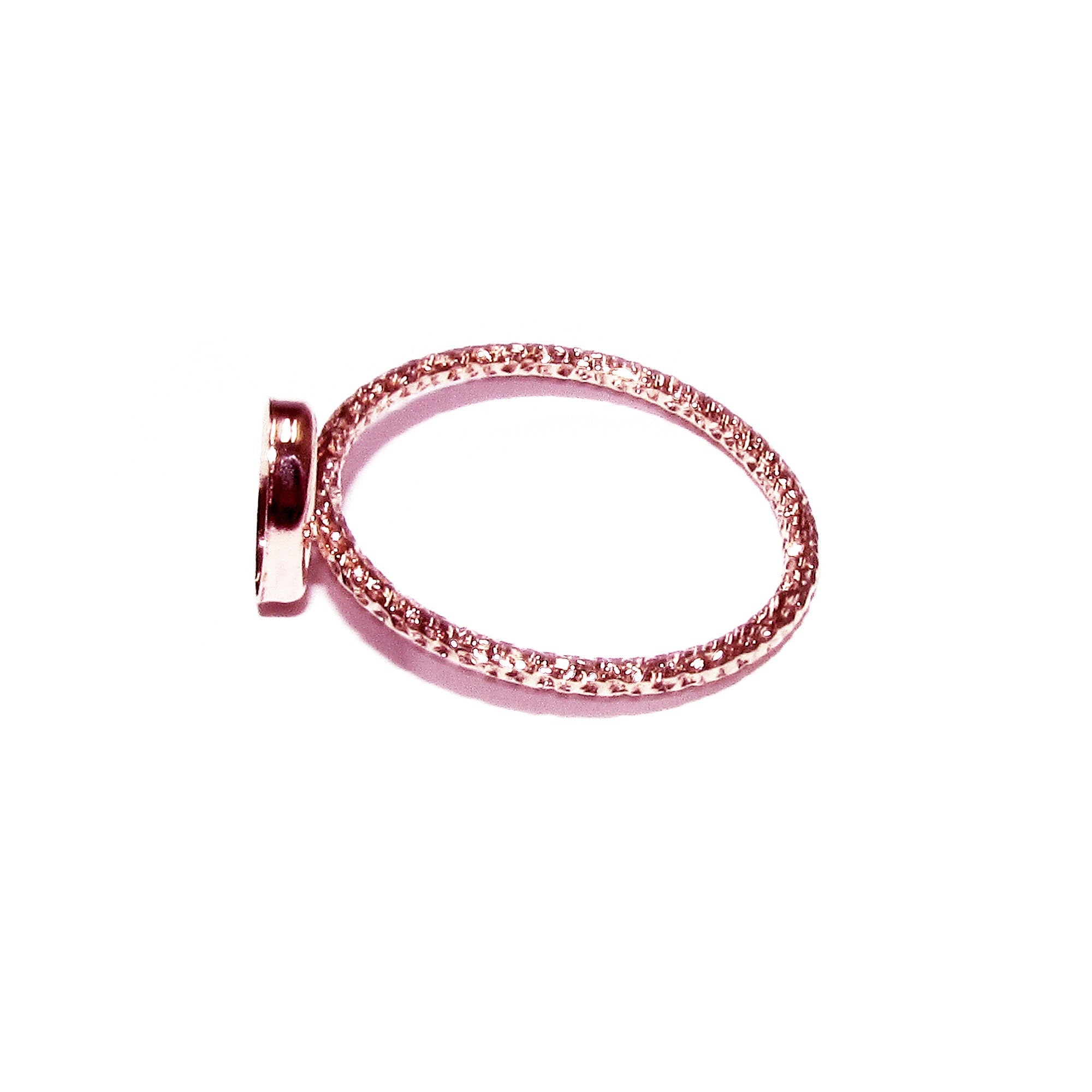 14K Rose gold filled blank ring with bezel cup 6x8mm size 4, 5, 6, 7, 8, 9, 10, 11, Base ring, Bezel cup, Setting, Jewelry making - 1 piece