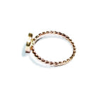 14K Yellow gold filled twisted blank ring with bezel cup 8mm size 4 - 11, Jewelry making, Mounting ring, bezel cup, setting - 1 piece