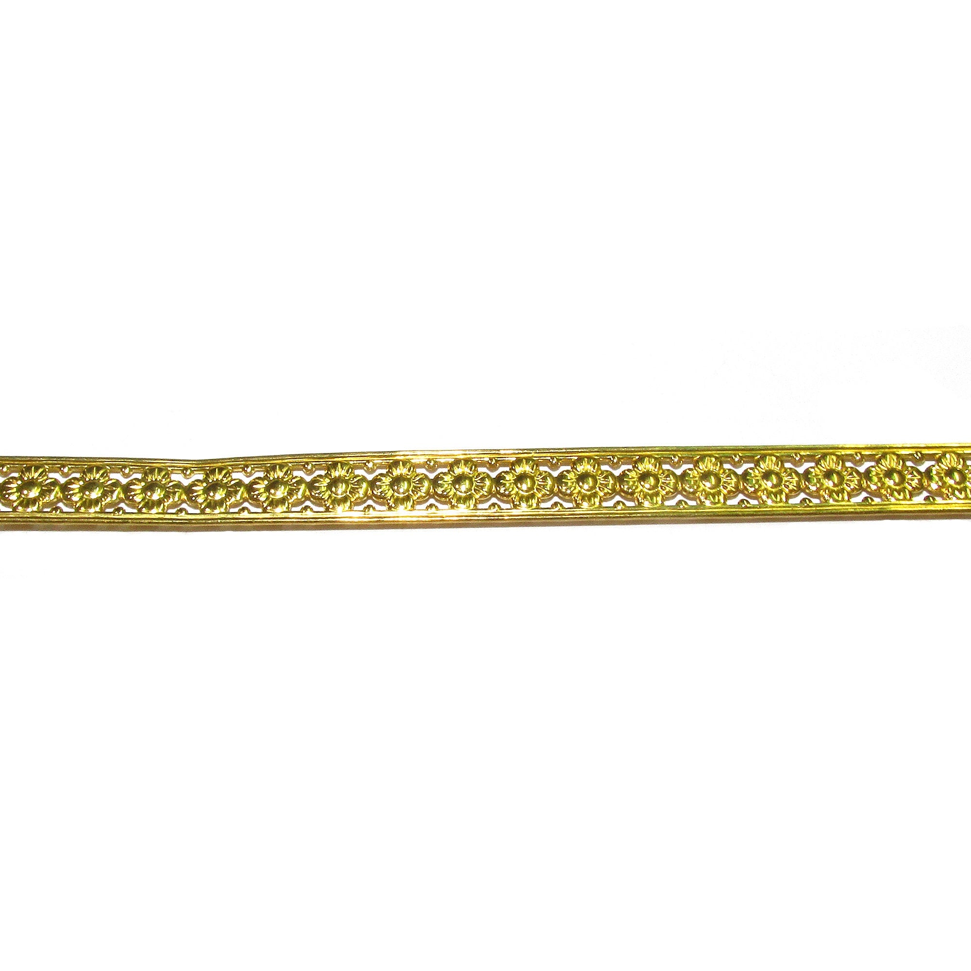 Natural Brass Gallery wire, Brass wire, Gallery pattern, Gallery ribbon, Wire, Jewelry making, Brass findings, Setting - 4 inch (10 cm)