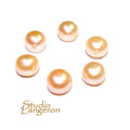 8 mm peach pearls half-drilled Cabochon, Natural Pearl, peach  pearls Gemstone, Round pearl, Jewelry making, ring, earrings - 1 piece