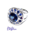 Statement Blue topaz ring 925 sterling silver size 8 1/2, handmade ring, single copy, silver ring, Blue topaz, gemstone, Blue ring