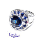 Statement Blue topaz ring 925 sterling silver size 8 1/2, handmade ring, single copy, silver ring, Blue topaz, gemstone, Blue ring