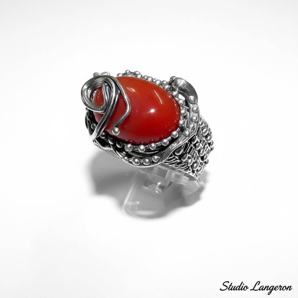 Statement Agate ring 925 sterling silver size 9 1/2, handmade ring, single copy, sterling silver, natural Agate, silver ring, Agate ring