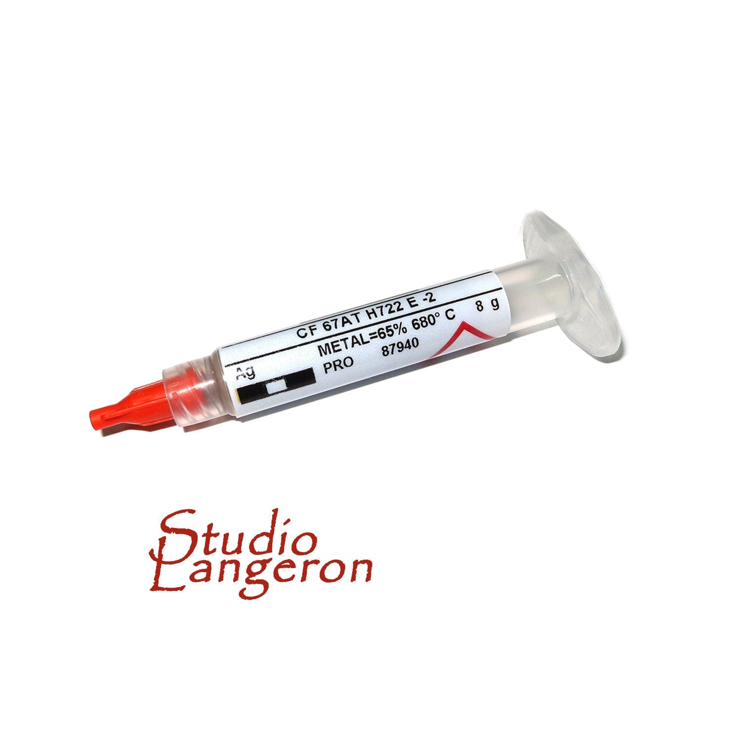 Silver Solder Paste 8 g Hard Syringe silver 67%, Melting Point 680, solder silver syringe, solder, Jewelry making - 1 piece