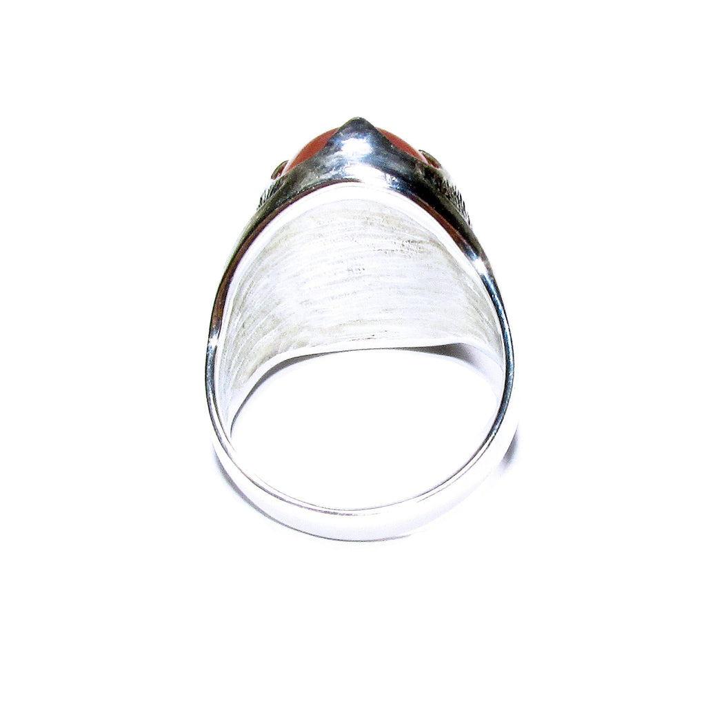 Statement Chalcedony ring 925 sterling silver size 7 1/2, Handmade ring, single copy, 925 sterling silver, Natural Chalcedony, gemstone