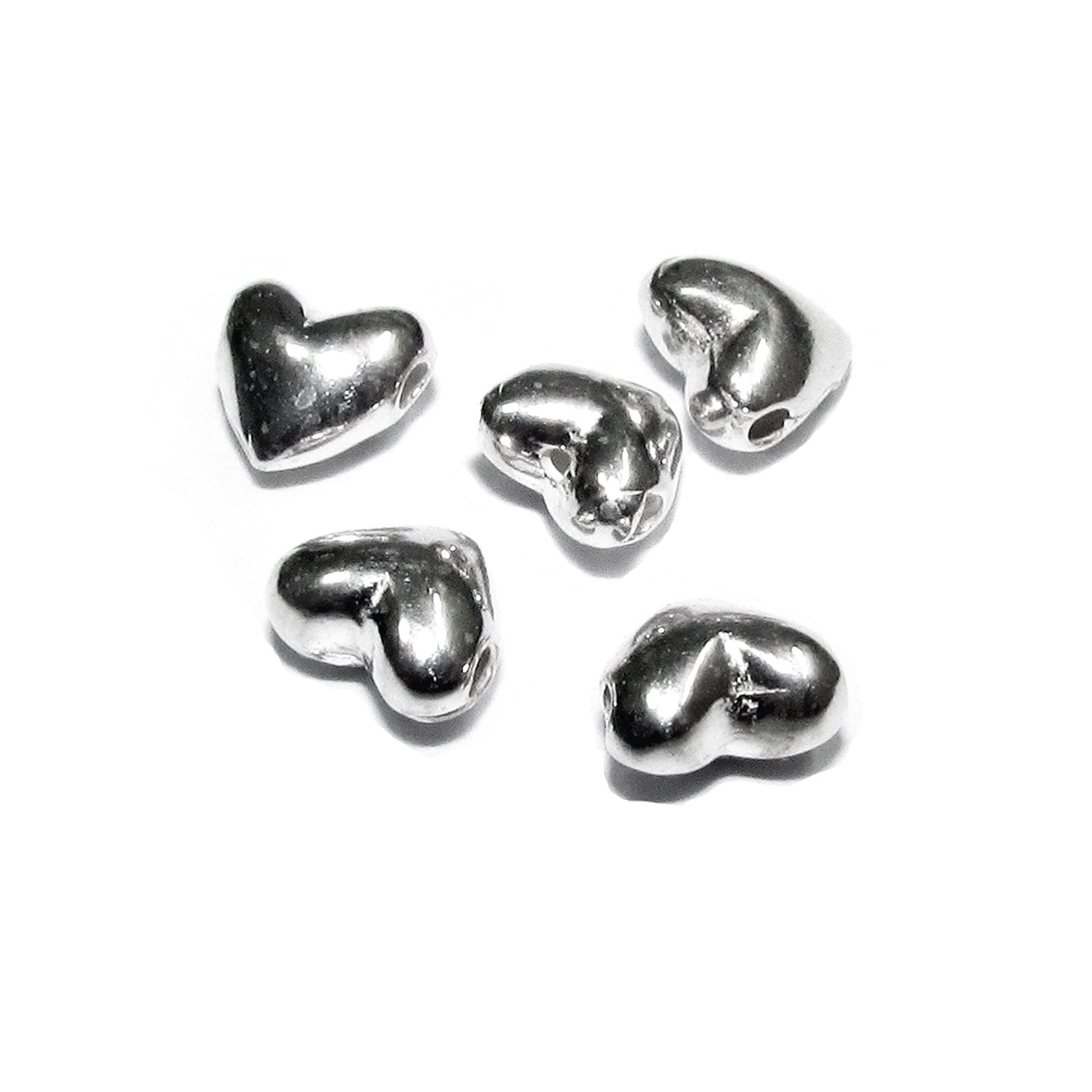 925 Sterling silver Heart flat beads size 5.2x3.2 mm, Flat beads, Beads for bracelets, 925 Silver beads, Jewelry making, Beads - 1 piece