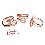 14K Rose gold filled open blank ring with bezel cup 8 mm, base ring, Rose Gold filled, bezel cup, Jewelry making, Setting - 1 piece