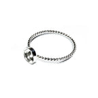 925 sterling silver twisted blank ring with bezel cup 6 mm size 4, 5, 6, 7, 8, 9, 10, 11, bezel cup, base ring, Jewelry making - 1 piece