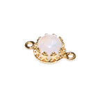 14K Gold Filled natural moonstone round Link Connector size 14x7 mm, moonstone gold filled link, Jewelry making, Connector - 1 piece