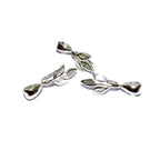 925 Sterling silver Triple leaf Pinch Large Pendant Bail with Ring - 1 piece