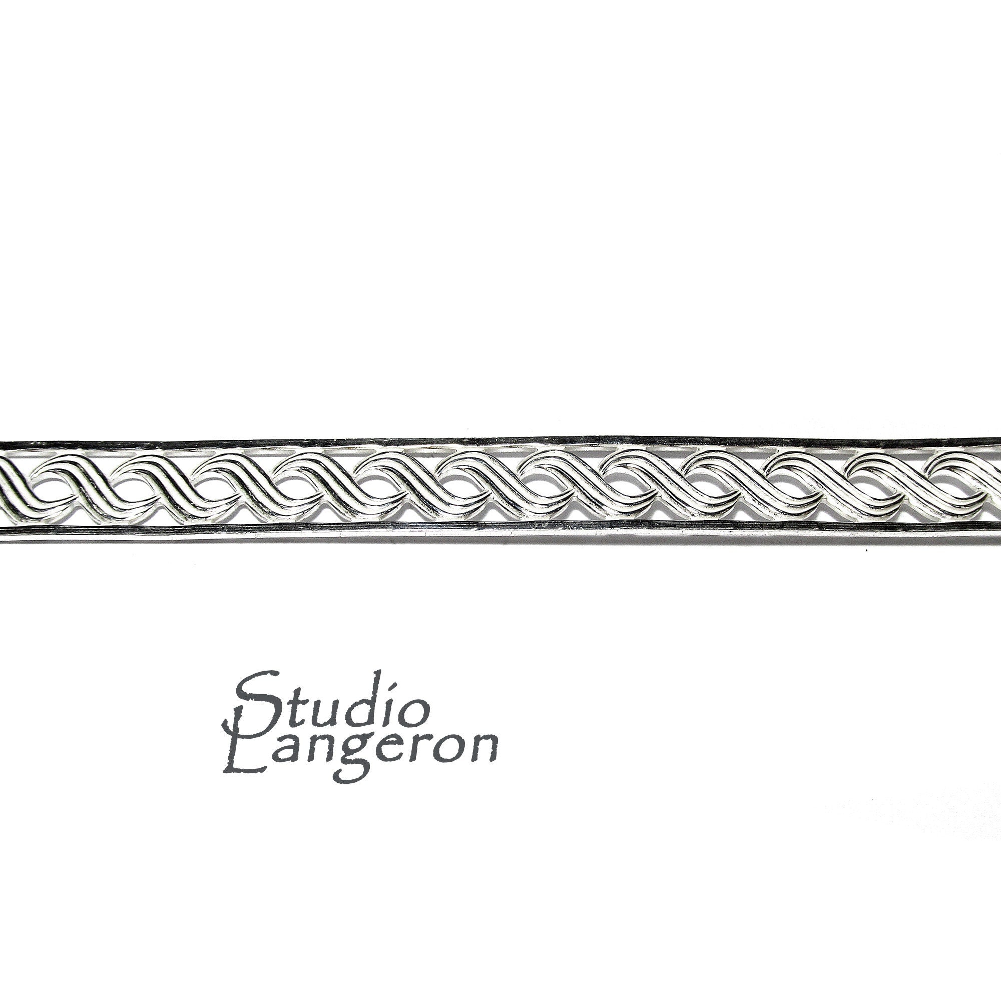 935 Argentium Silver Bezel wire, Gallery wire, Gallery ribbon, Gallery pattern, Argentium silver, Jewelry making, Wire - 4 inch (10 cm)