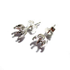 925 Sterling Silver Round blank earrings with 6-Prong Setting size 5, 6, 8mm, Earring Post, Jewelry making, Setting - 1 pair (2 piece)