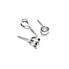 925 sterling silver large Eye Pearl Component Mounting size 16.3x5.7mm, bail silver, Jewelry making - 1 piece