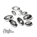 925 Sterling Silver Disco cut shiny oval Beads Size 3x5, 4x6 mm, Jewelry making, Disco oval Spacer Beads, Silver oval beads - 1 piece