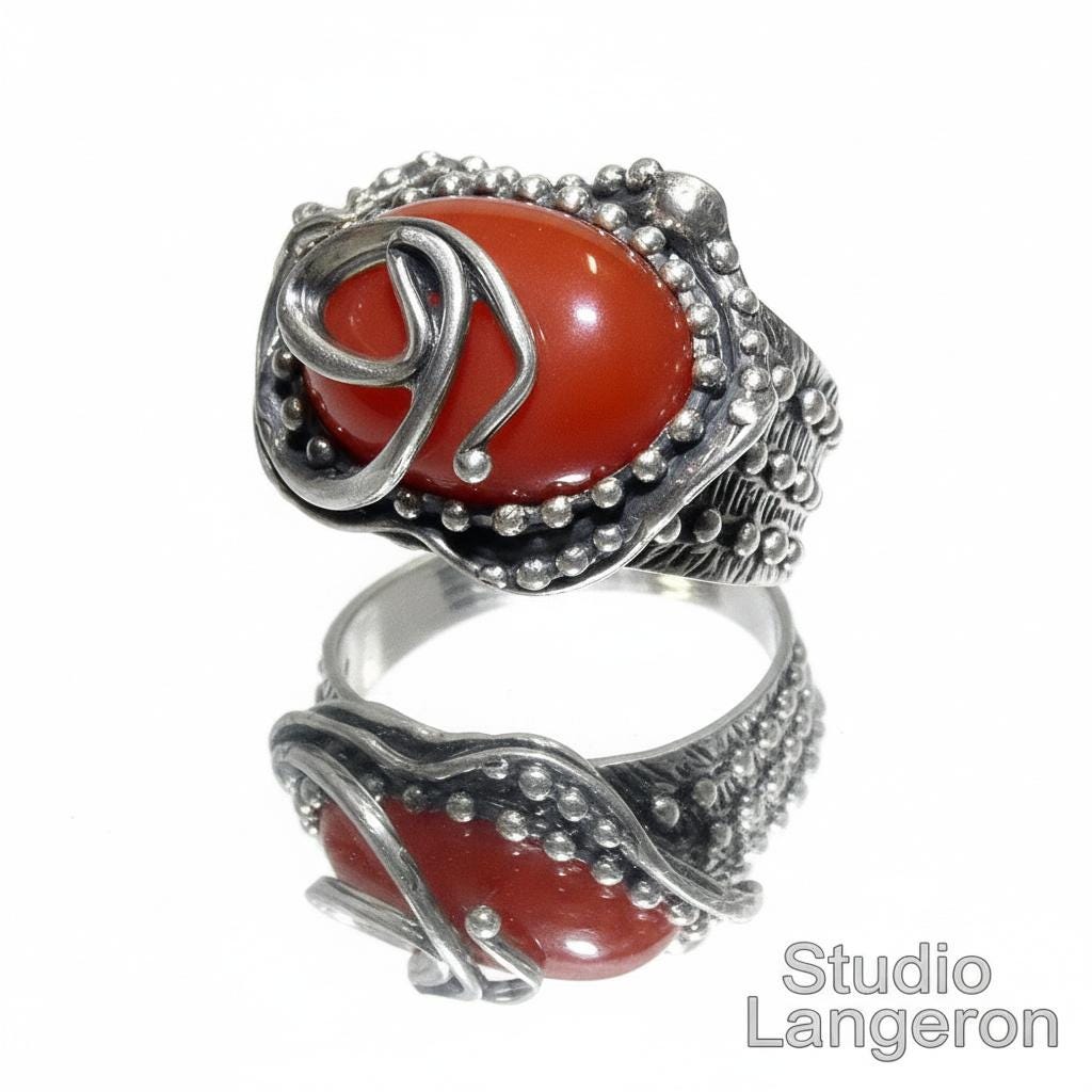 Statement Agate ring 925 sterling silver size 9 1/2, handmade ring, single copy, sterling silver, natural Agate, silver ring, Agate ring