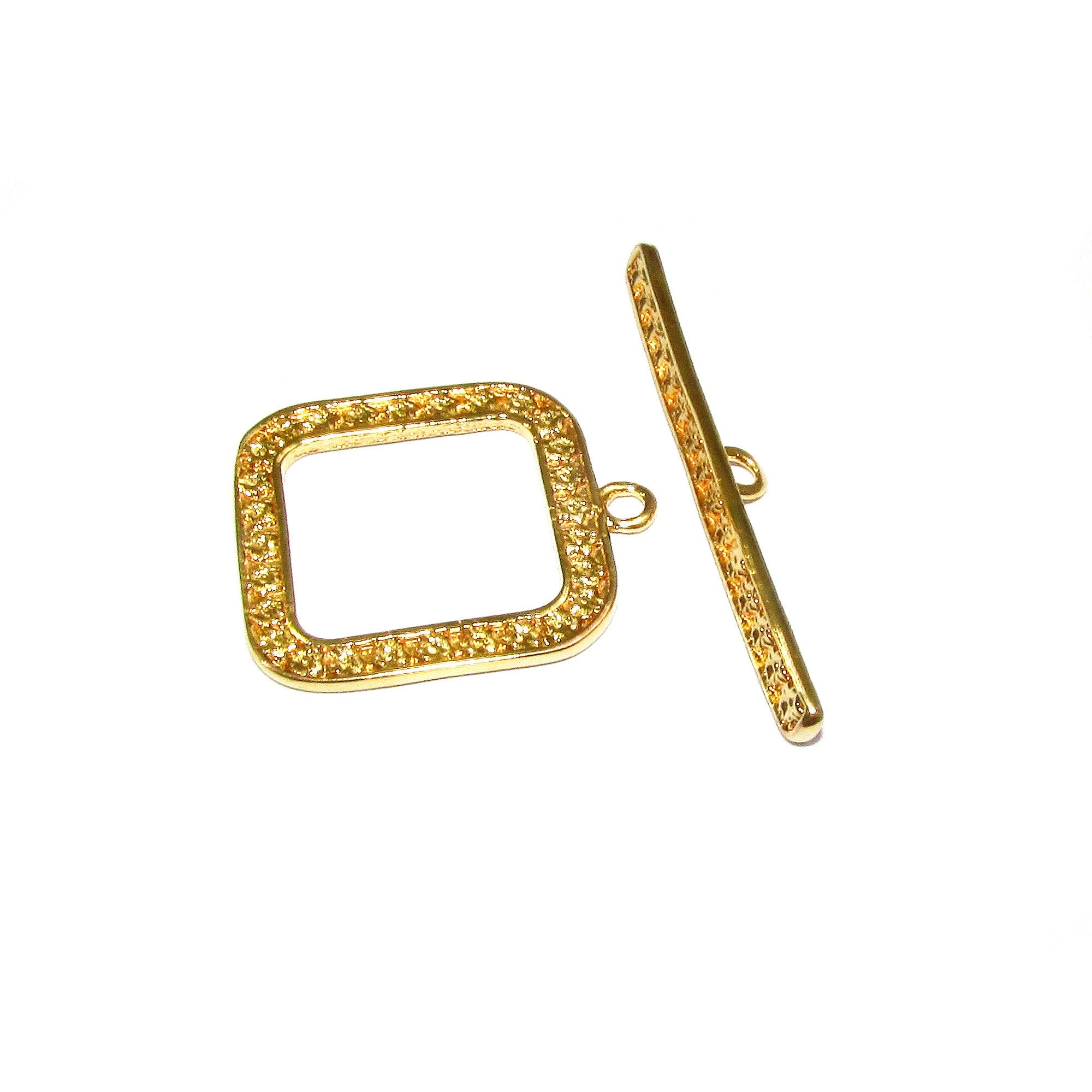 14K Yellow Gold filled square Toggle Clasp size 19.5x19.5 mm, Gold Filled Toggle clasp, Jewelry making, Gold Filled, Clasp toggle - 1 piece