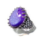 Druse agate ring 925 sterling silver size 8 1/2, Handmade ring, single copy, sterling silver, Druse agate, silver ring, Statement ring