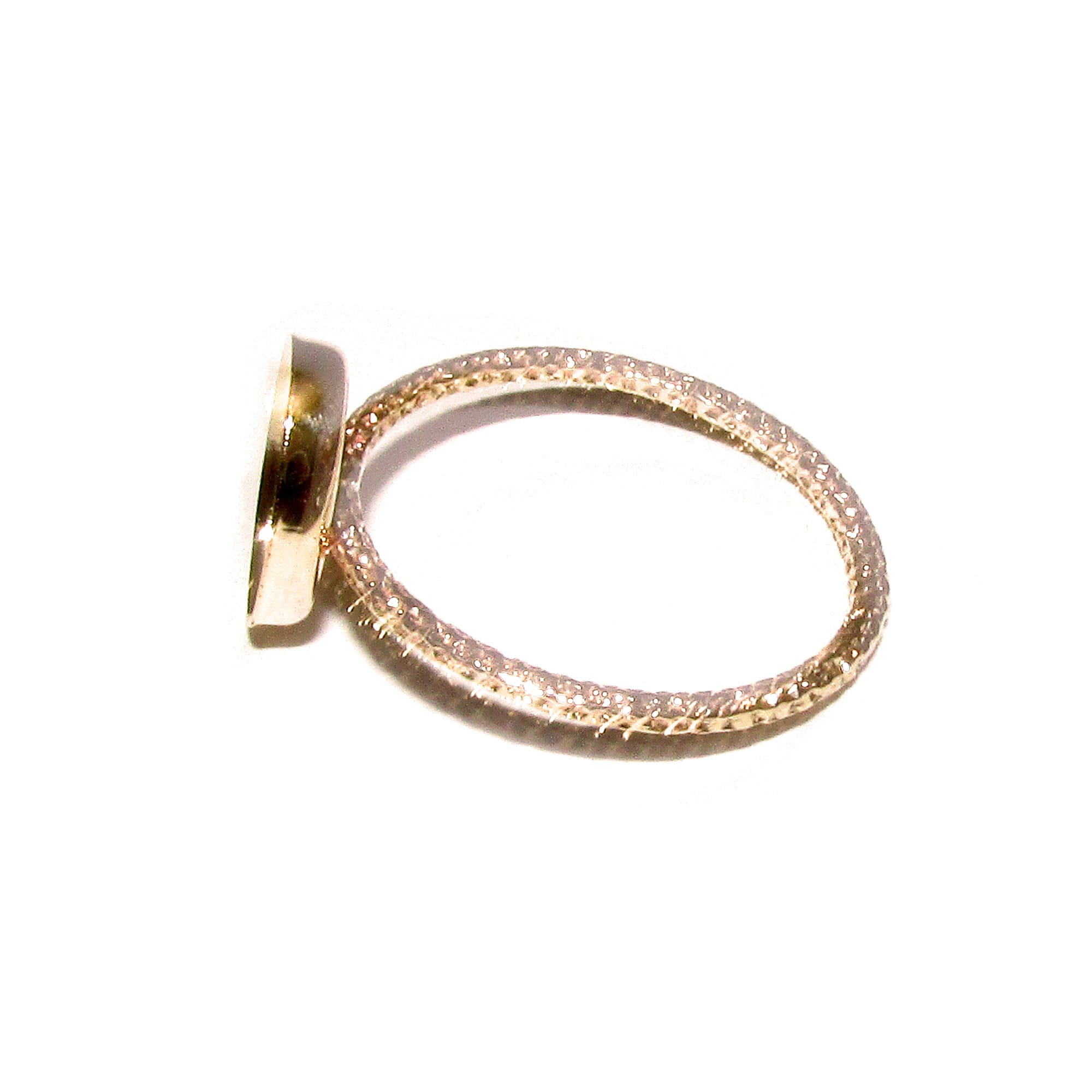 14K Yellow gold filled decorative blank ring with bezel cup 8x10mm size 4 - 11, Base ring, Bezel cup, Setting, Jewelry making - 1 piece