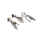 925 Sterling silver Triple leaf Pinch Large Pendant Bail with Ring - 1 piece