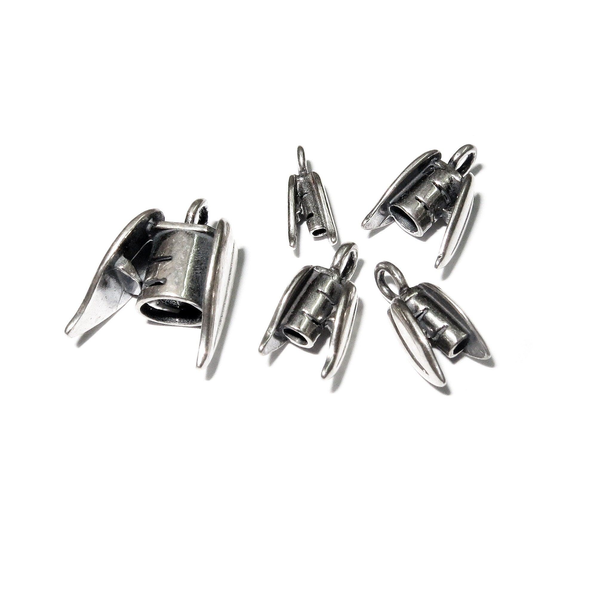 925 sterling silver Crimp End Caps size 1.0, 1.5, 2.0, 3.0, 5.0 mm, silver end cup, crimp end cup, Jewelry making - 1 pair (2 piece)