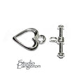 925 Sterling Silver Heart Toggle Clasp size 12 mm, Toggle heart clasp, Clasp, Sterling silver, Jewelry making, Silver clasp - 1 piece